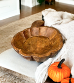 Large Wood Pumpkin Dough Bowl