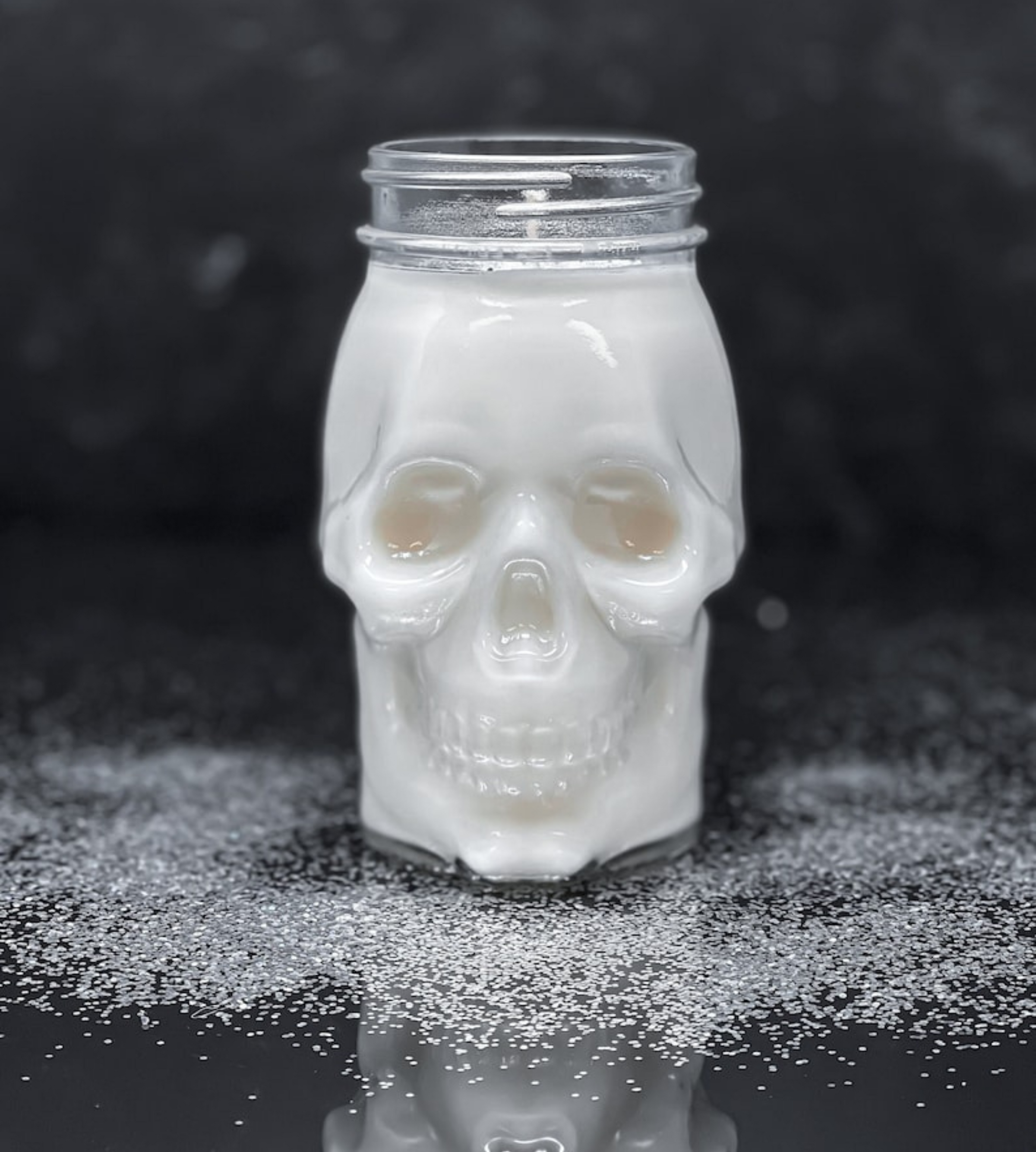 Skull Candle Jar for Neutral Halloween Chic Decor – stroudsimplysouthernco