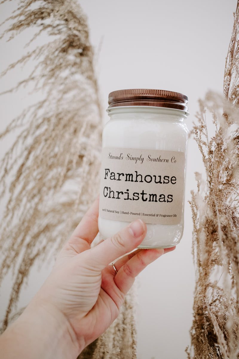 16oz Mason Jar Christmas Candles -Choose Your Scent- Free Shipping