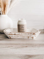 Chippy White Wooden Dough Bowl -Free Shipping