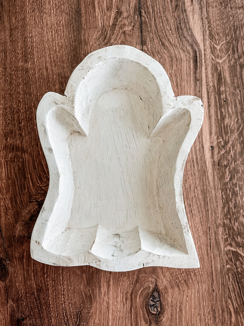 White Wood Ghost Dough Bowl