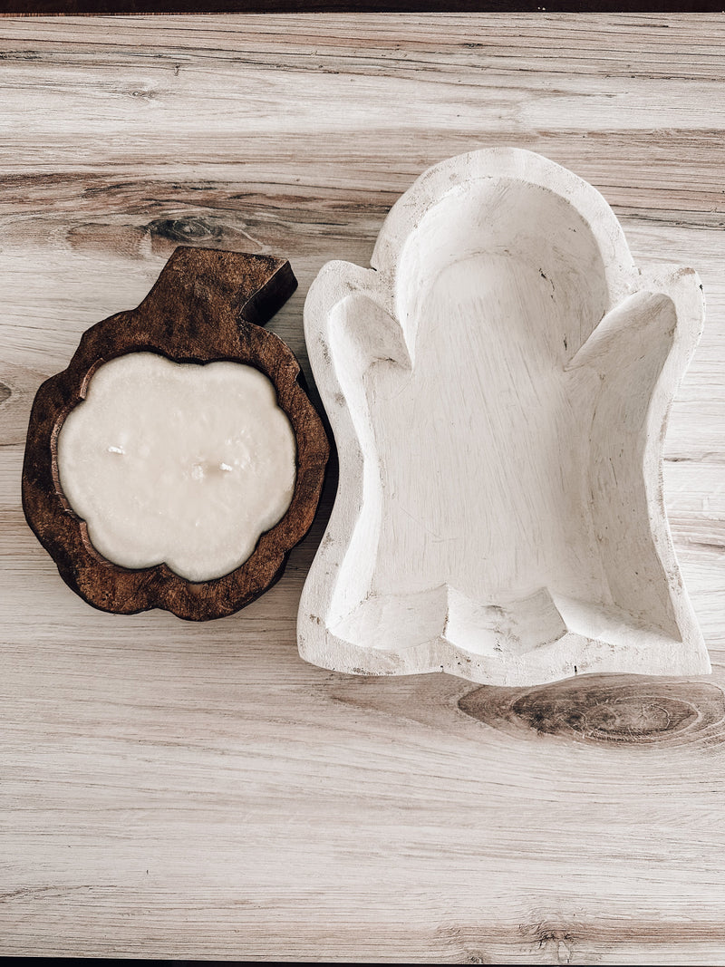 White Ghost Dough Bowl Candle