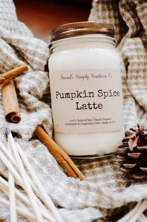 16oz Mason Jar Fall Candles -Choose Your Scent Free Shipping