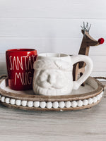 2 Wick White Vintage Santa Mug Candle