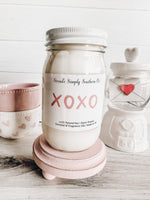 XOXO Pink Mason Jar Candles