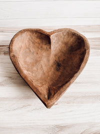 Large wood heart dough bowl, unique Mother’s Day gift 