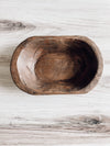 Rustic Brown Wooden Dough Bowl