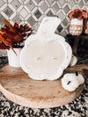 Chippy White Mini Pumpkin Dough Bowl Candle Fall Farmhouse Decor