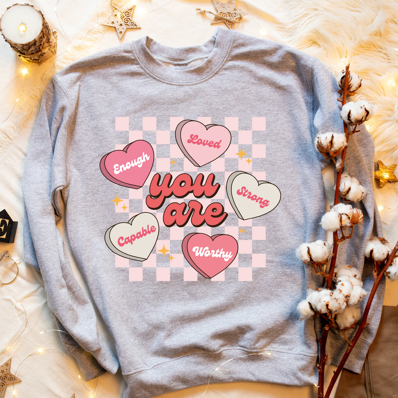 Self Love Women's Crewneck Sweatshirt, Conversation Hearts Sweatshirt –  stroudsimplysouthernco