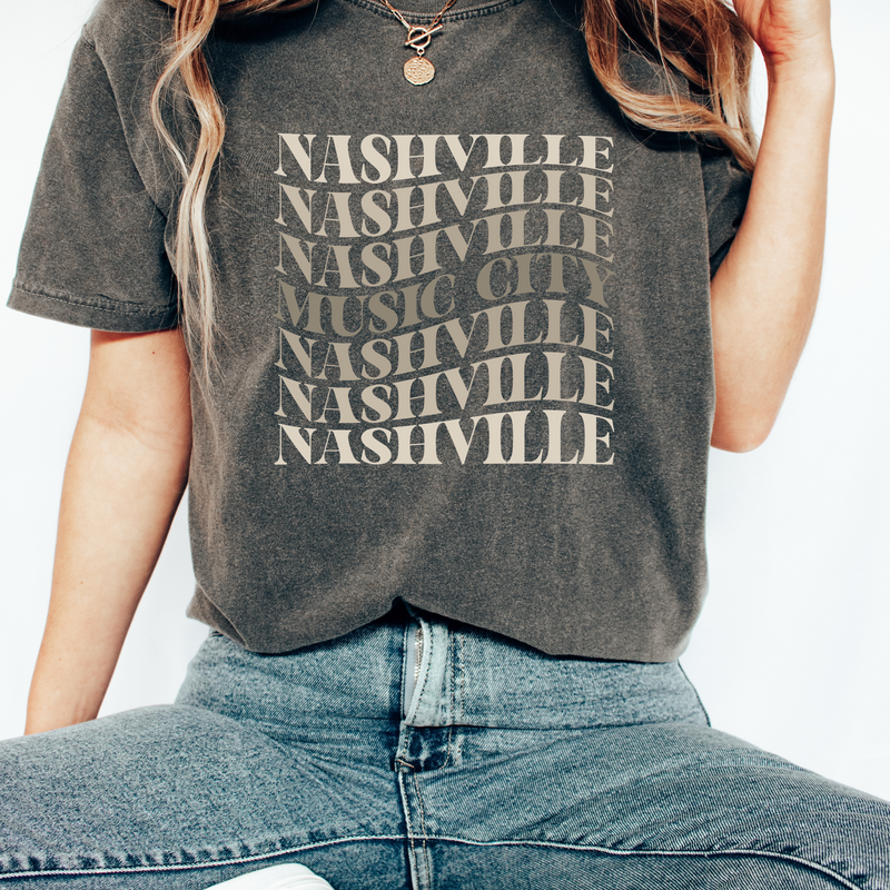 Nashville Music City Colorful Tee Oversized, Vintage, Comfy, Comfort Color  Tshirt, Spring Clothing -  Finland