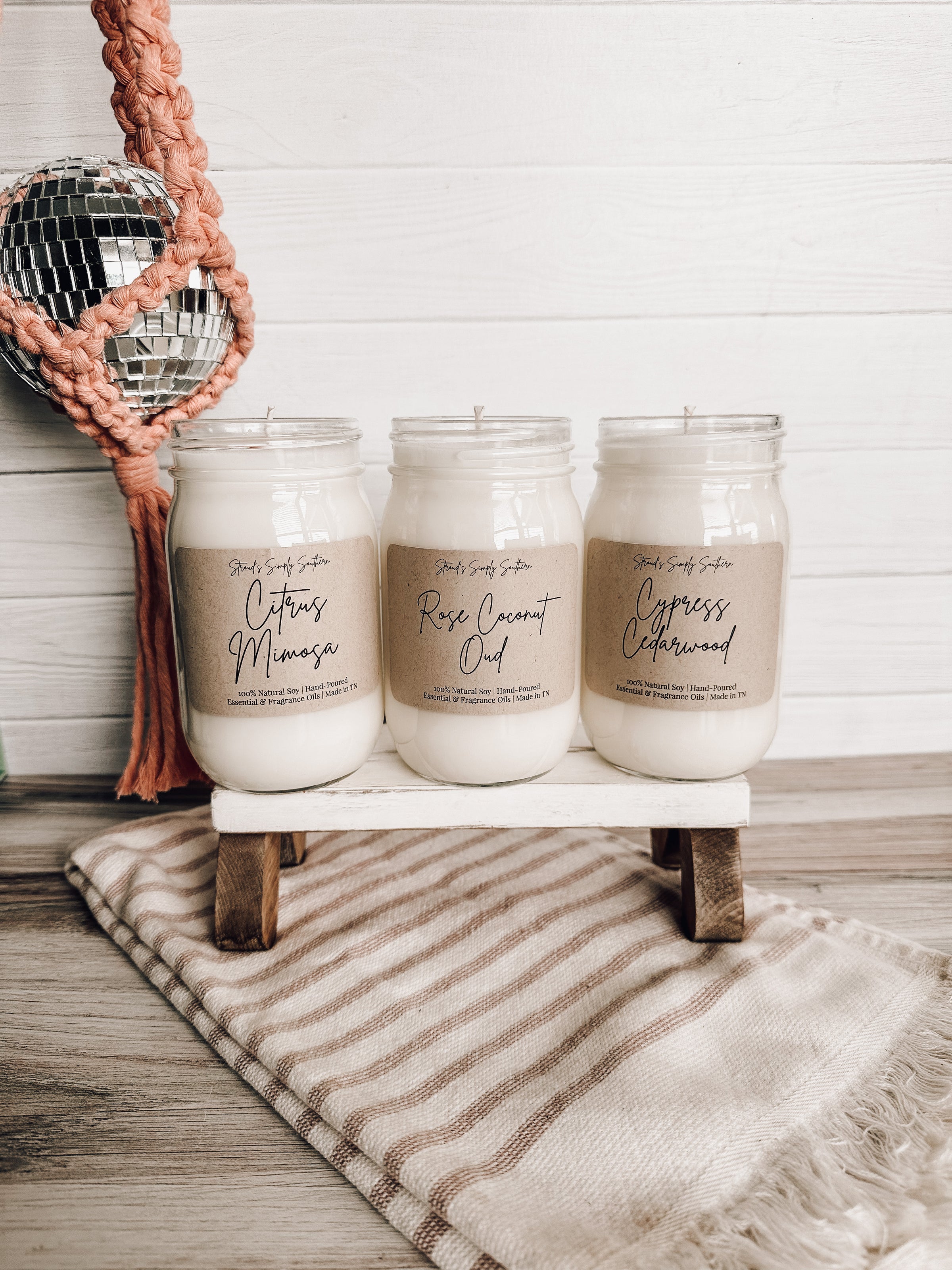 16oz Mason Jar Candles Set of 2 Non Toxic Candles, Candle Gift Set –  stroudsimplysouthernco