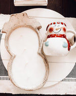 Snowman Dough Bowl Candle