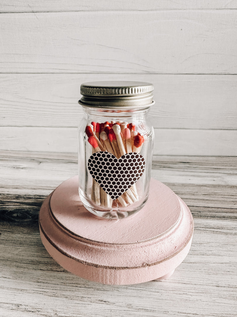 Colored Matches in Mason Jar