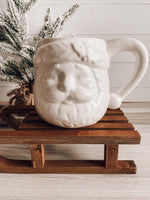 2 Wick White Vintage Santa Mug Candle