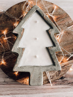 Sage Christmas Tree Dough Bowl Candle
