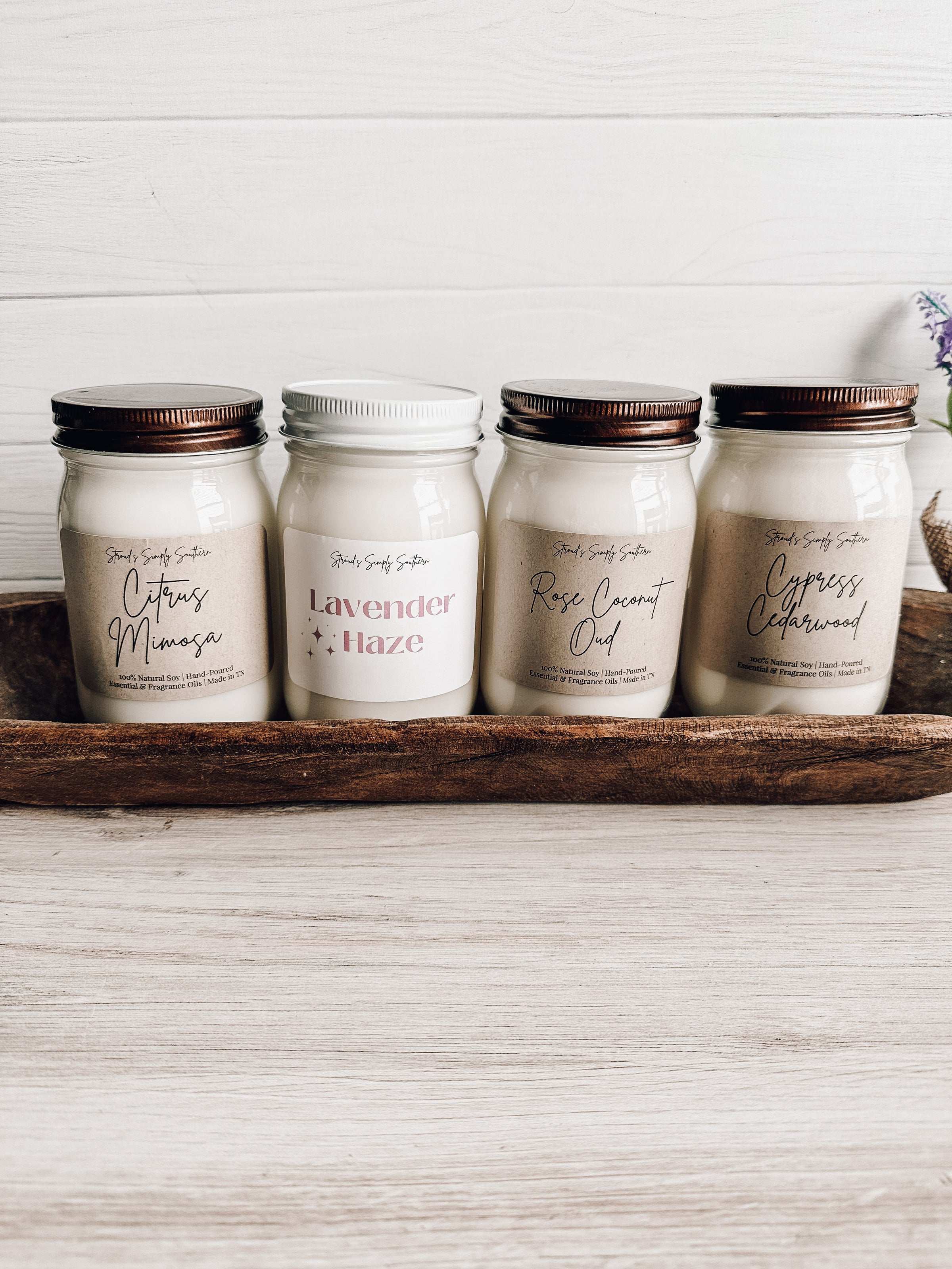 16 oz Mason Jar Candle Six-Pack: 6 Scented Soy Wax Candles