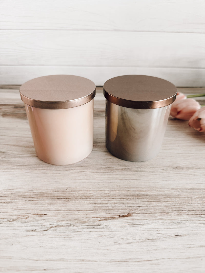 Taupe Iridescent Jar Candles, Luxury Candles