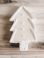White Christmas Tree Dough Bowl Candle