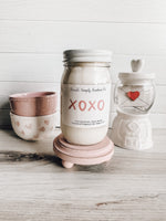 XOXO Pink Mason Jar Candles