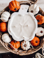 Chippy White Mini Pumpkin Dough Bowl Candle Fall Farmhouse Decor