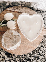 Chippy White Heart Dough Bowl Candle - stroudsimplysouthernco