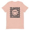 Retro Teacher Smiley Graphic Tee Bella Canvas Shirt